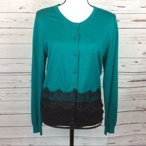 New York & Co Lace Cardigan Sweater, Size L